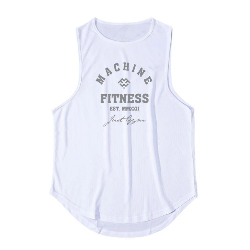 Muscleguys Training Exercise Sleeveless T-shirts Men Running Vests Gym Clothing Mesh Sports Tank Tops Bodybuilding Fitness Stringer Tanktop