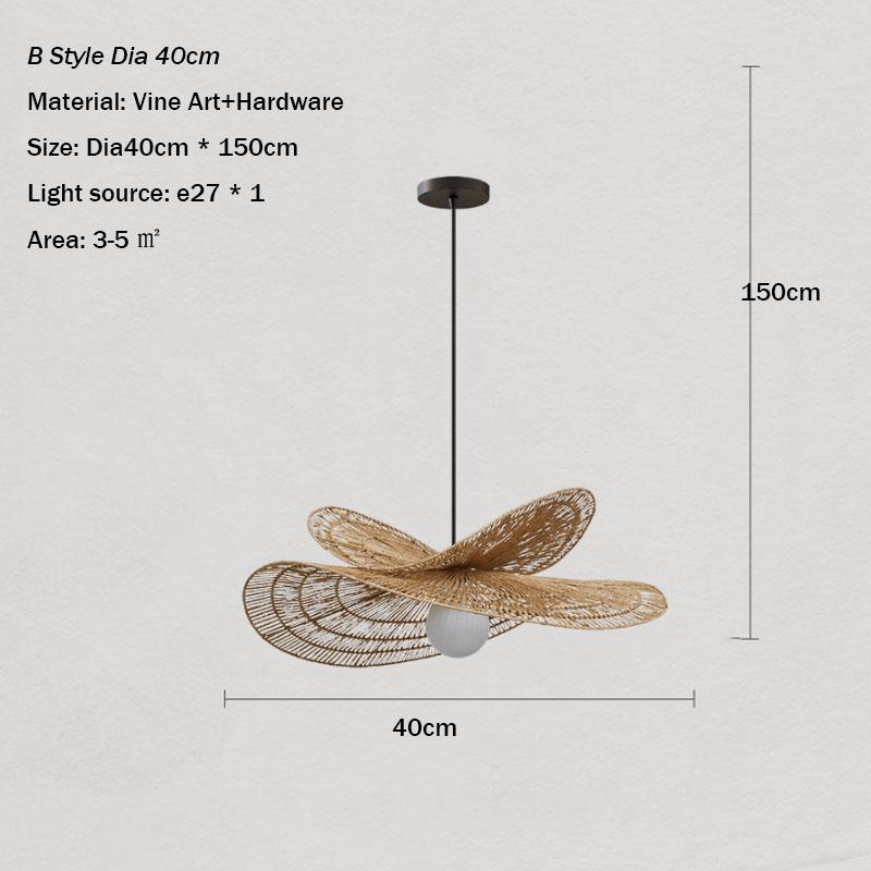 Led Vine Art Pendant Lights Rattan Hand-woven Lamp Restaurant Home Decor Bedroom Living Room Creative Dining Room Chandeliers