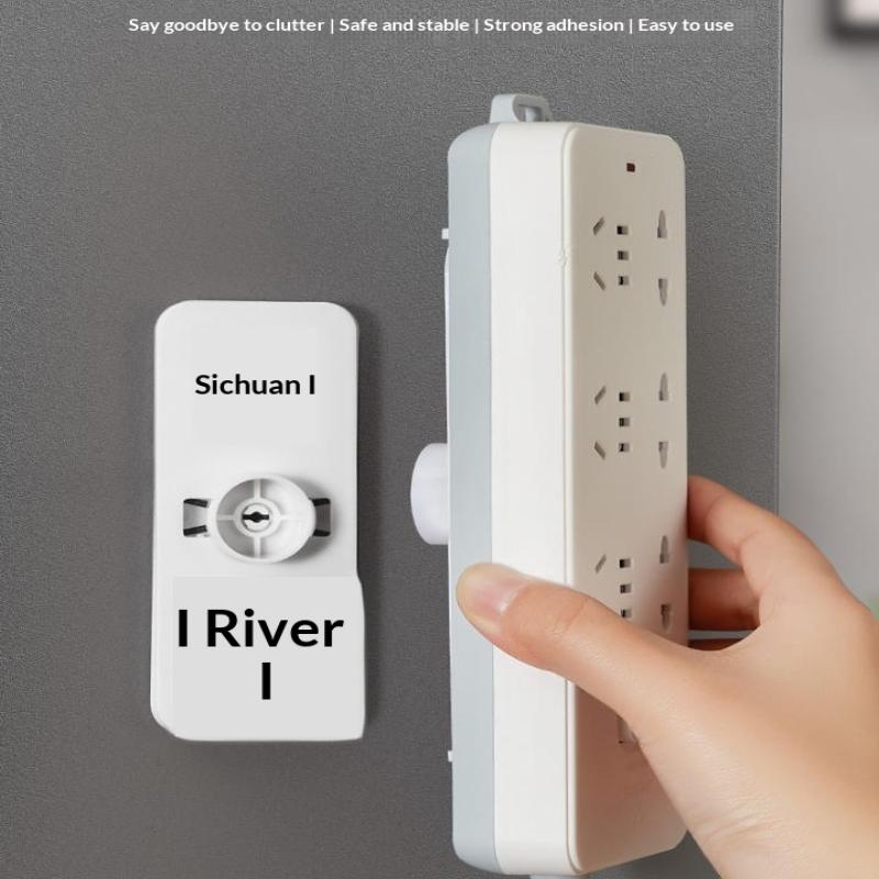 Supporto per Ciabatta da Parete Autoadesivo Fissatore per Prese da Scrivania Striscia Fissacavi Porta Cavi Elettrici