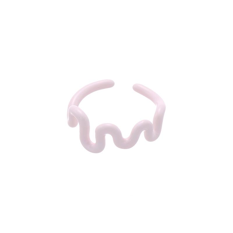 YOK Simple Curved Macaron Color Open Ring for Women