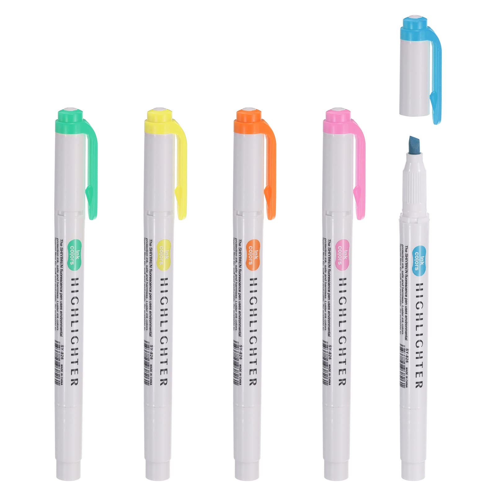 

PATIKIL 1 Хайлайтер с широким наконечником, Ассорти пастельных и синих хайлайтеров, Набор/5 штук ручек, Цвета, Быстросохнущие маркеры, Розовый, Оранжевый, Желтый, Зеленый,