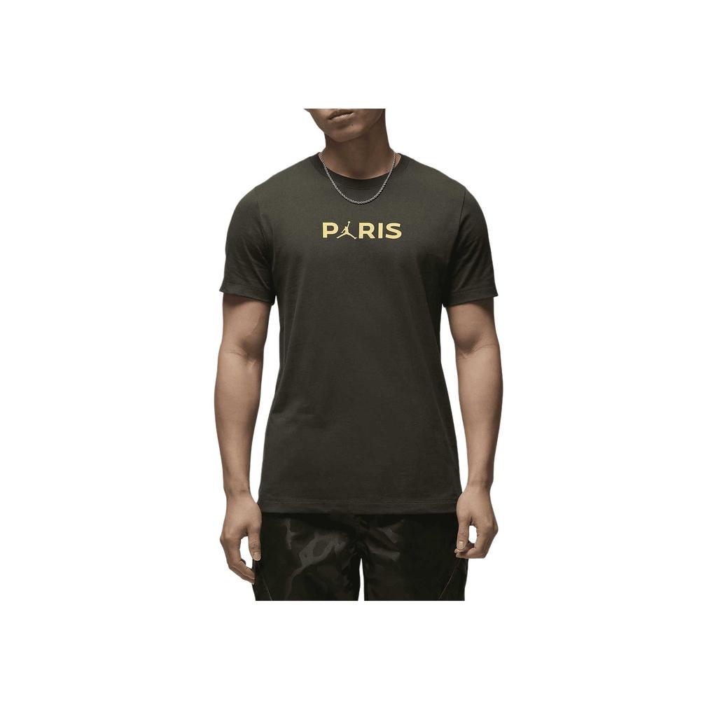 Jordan PSG Collaboration Round Neck Casual Short Sleeve T-Shirt SS24 Men Tops Dark-Green FN5333-355