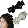 Black White Ponytail Hair Clip Charming Headwear New Imitation Bow Hairpin  Women Girls