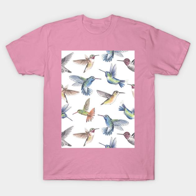T Shirt Women Hummingbirds Harajuku Print Kawaii Tshirt Summer Short Sleeve Female T-Shirt Top Tee