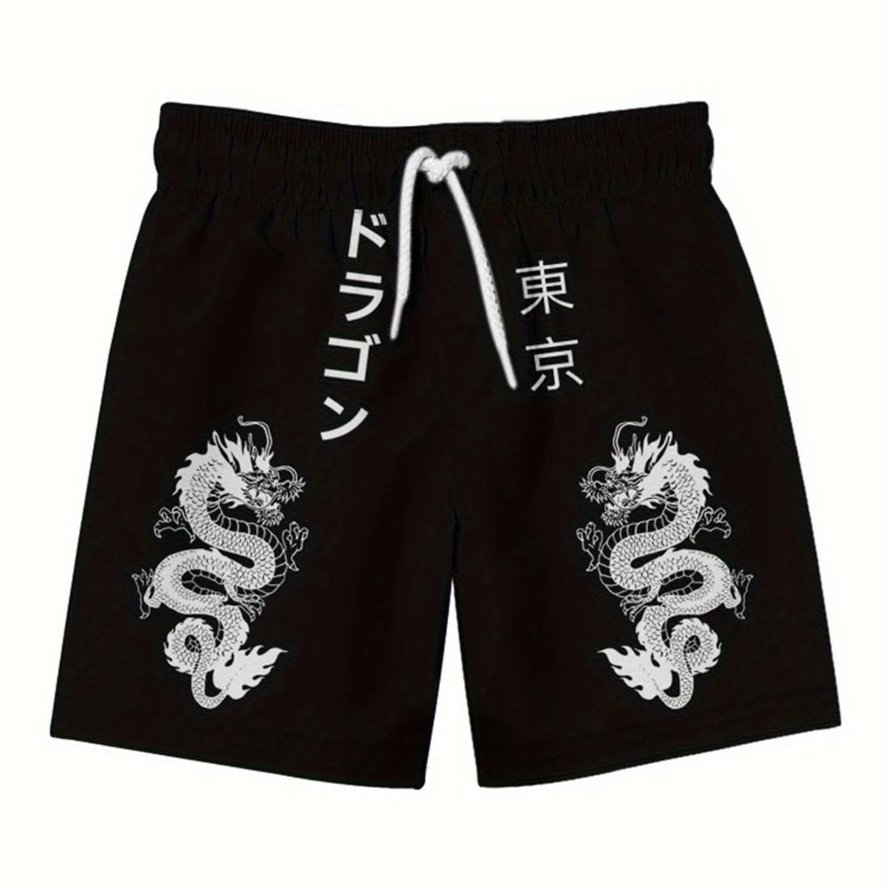 Twin Double Dragon Muay Thai Boxing Kickboxing Shorts 3D Print Training Unisex Men Women Quick Dry Fitness Gym Sport Workout Casual Streetwear