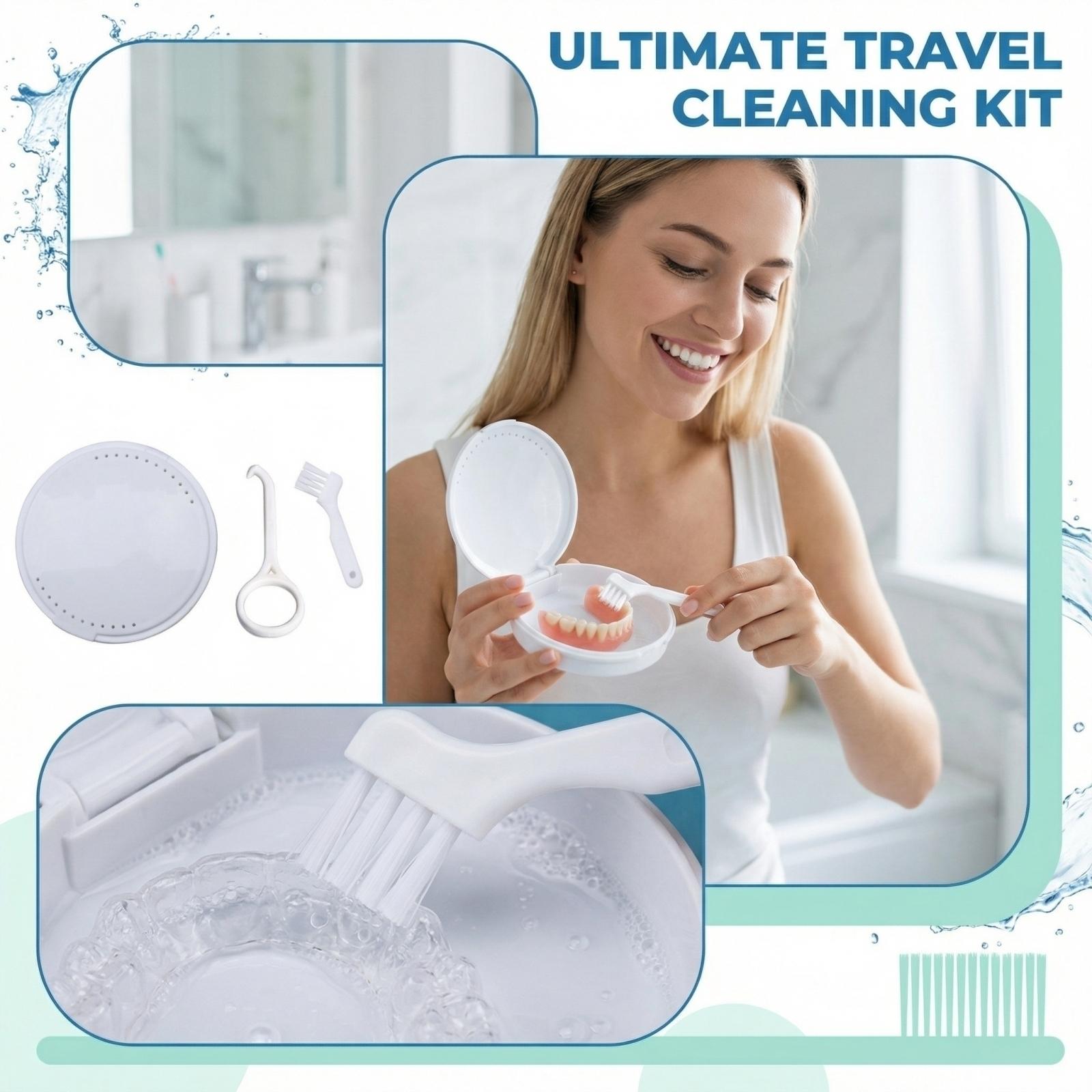 

Portable Braces Cleaning Box Denture Cleaner Portable Teeth Box One Size белый