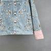 2026 Womens Vintage Denim Jacket Heavy Embroidery 3D Print Streetwear Loose Fit