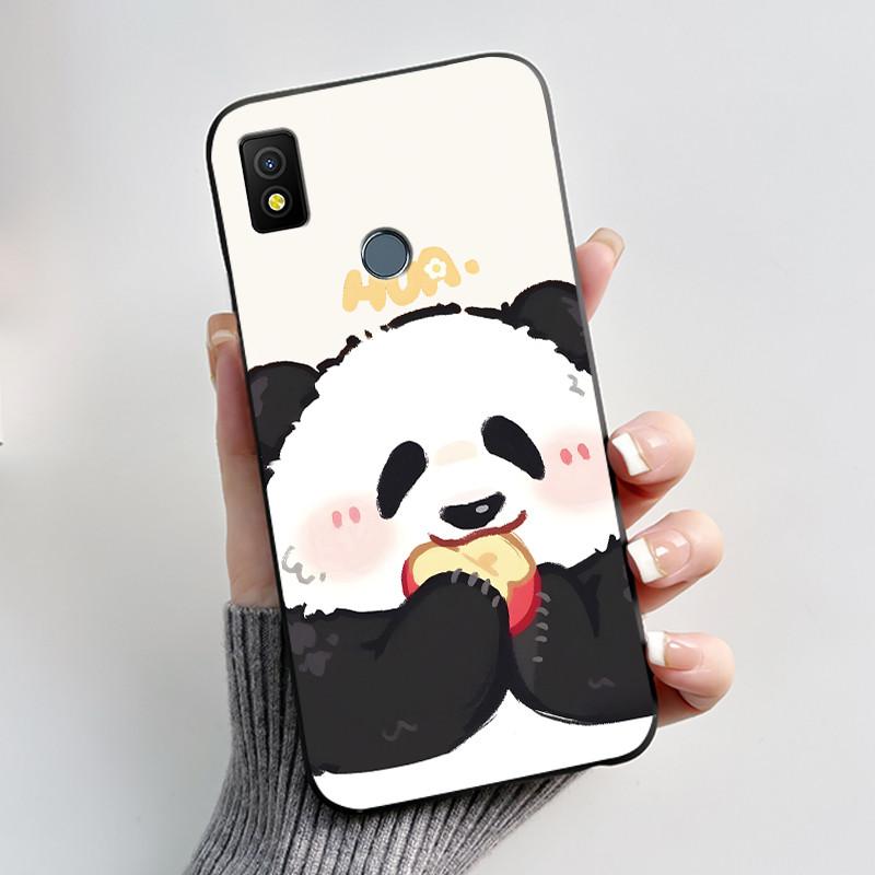 Etui Luksusowe Urocze Króliczek Miłość Śmieszne Czarne Miękkie Silikonowe TPU Ochronne Etui na Telefon dla Cricket Icon4 Tylna Klapka
