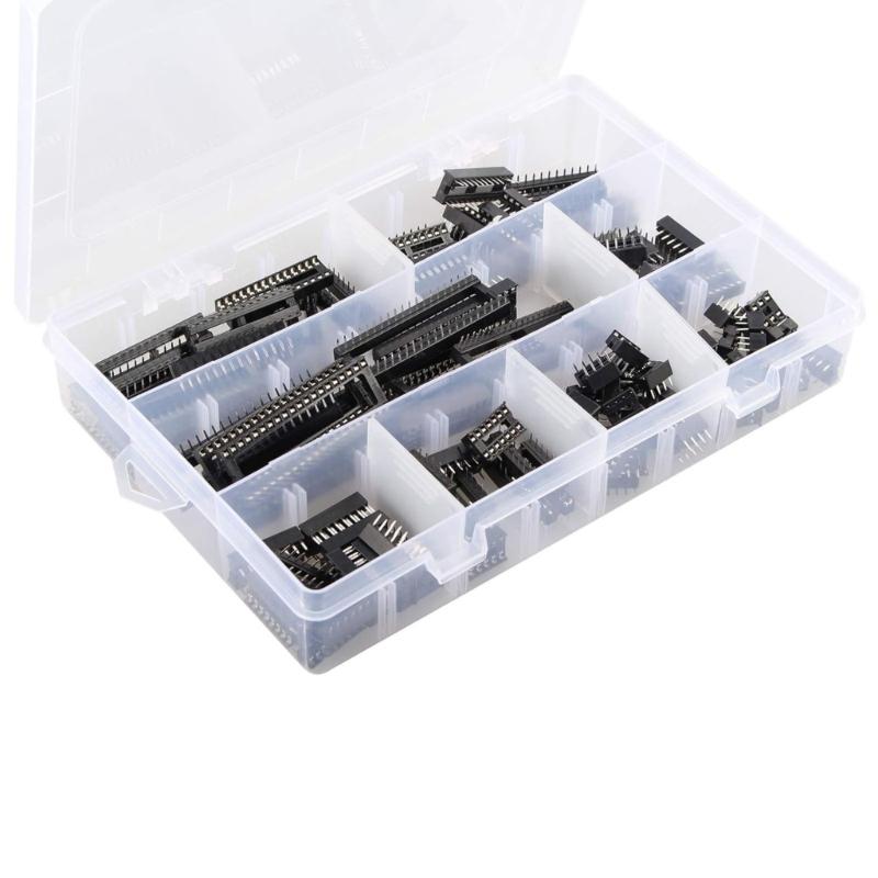 Comprehensive Set of 122 DIP IC Socket in Standard 2.54mm Pitches Square Solder Socket for Engineers DIY Enthusiasts