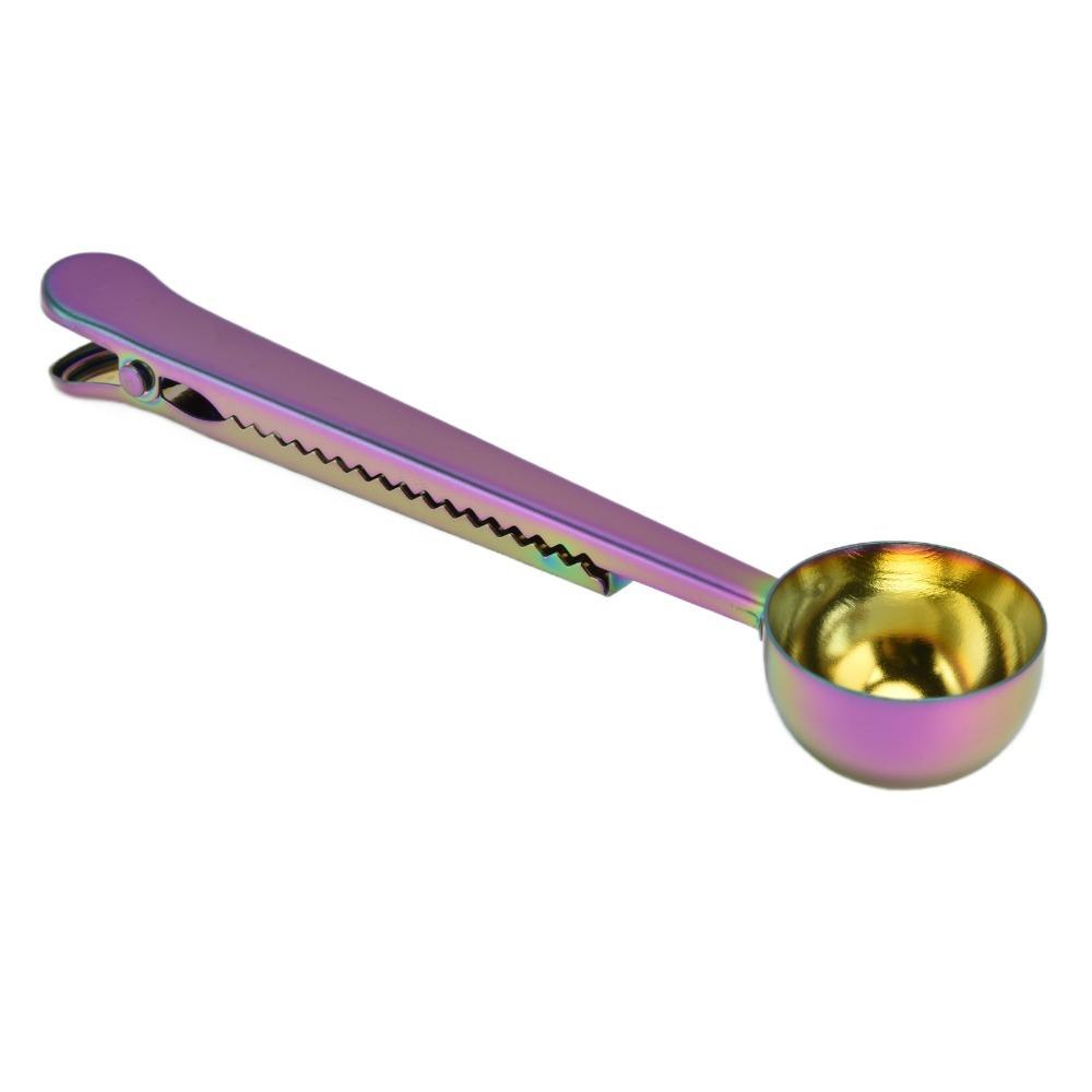 Stainless Steel Coffee Measuring Spoon Bag Clip Stainless Steel Spoon  For Coffee Brewing