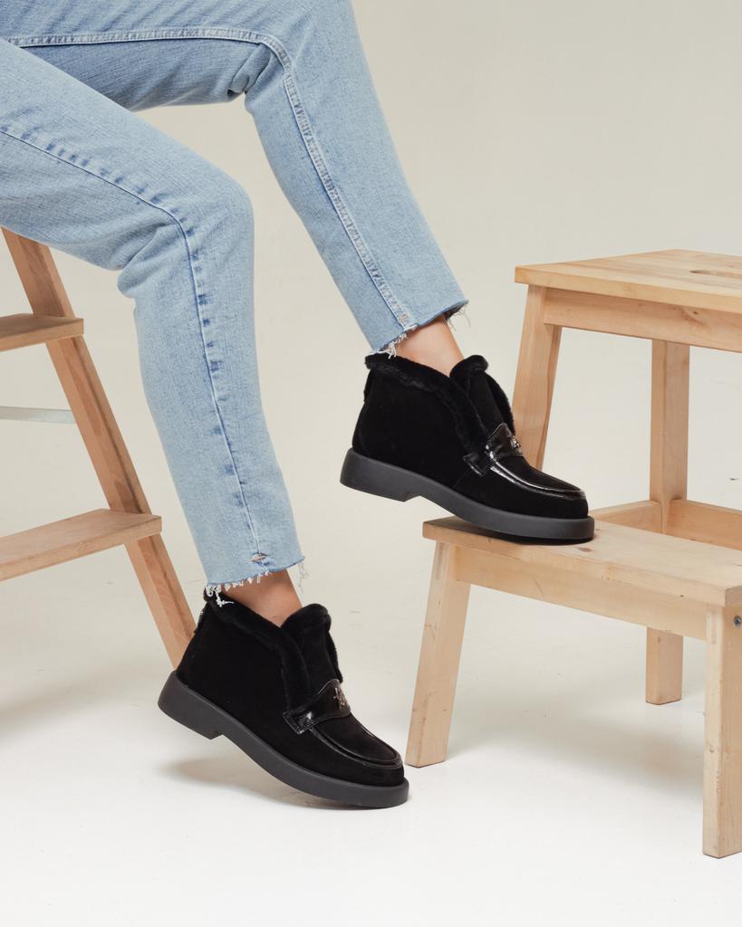 Guero Boots 240116 36 Black Suede with Fur