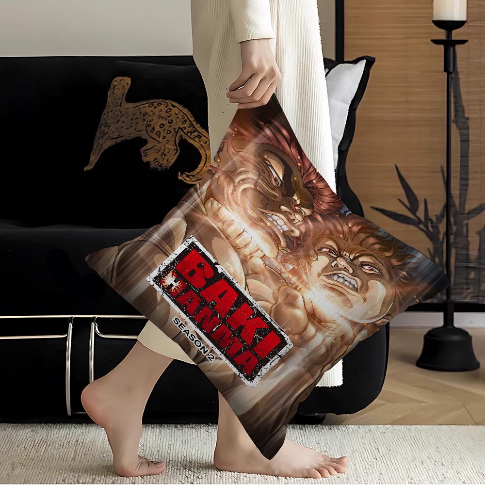 Japanese Anime Baki Pillow Cover for Bedroom Room and Living Room Sofa Decorative Cushion Cover