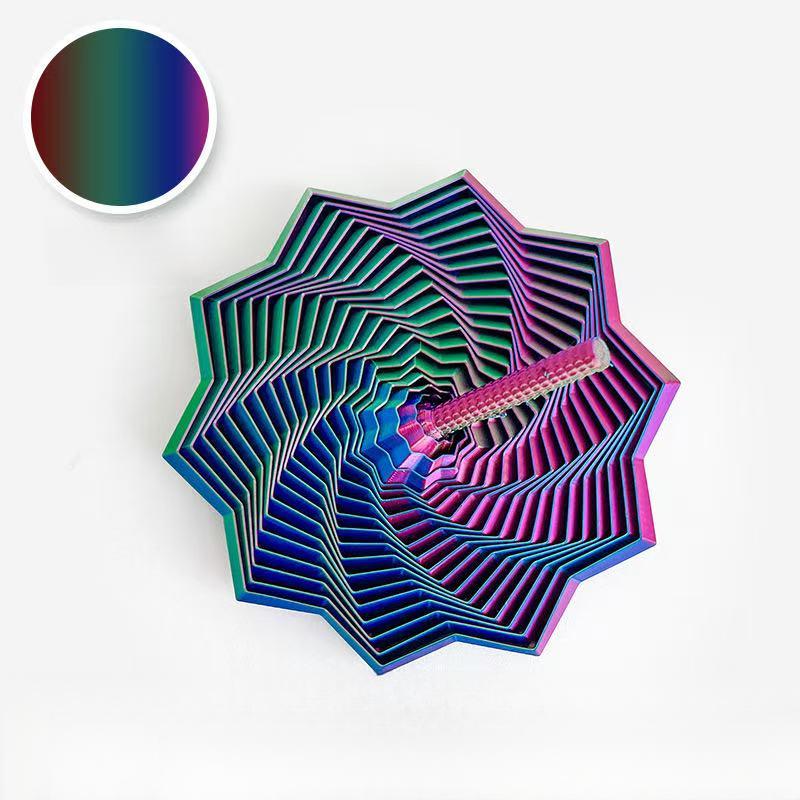 3D Expanding Sensory Fidget Star, New Stress Relief Sensory Spinning Spiral with Handle, Features Hypnotic Visual Fidget Toy Default