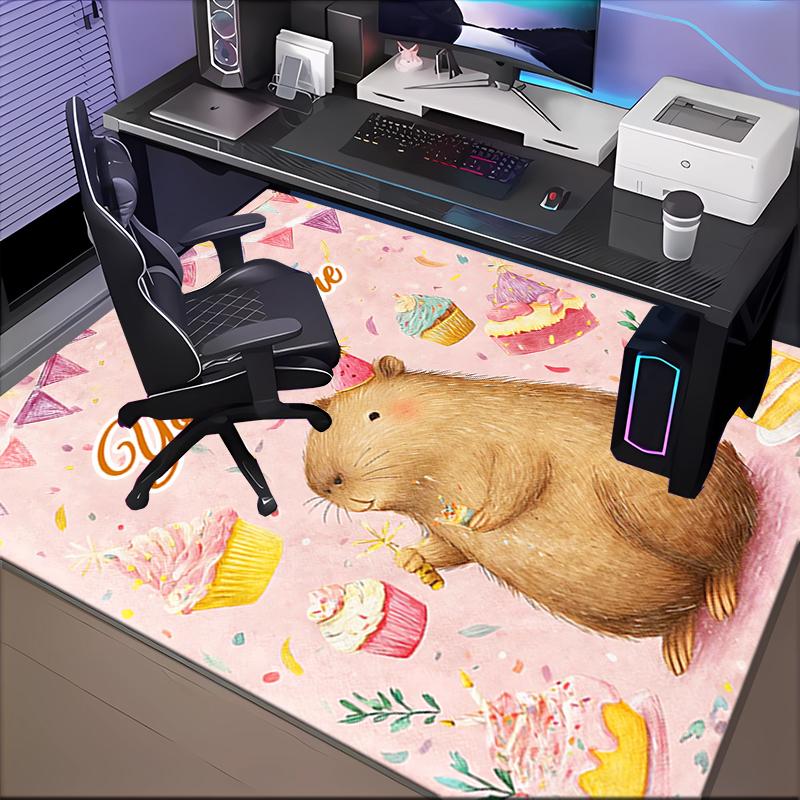 1PC Custom Name "Happy Birthday Celebration" Theme Floor Mat Ideal for Living Room, Game Rooms, Office, Bedroom,Floor Mat Playful Design