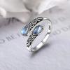 Wosikate Vintage Black Onyx Moonstone Ring For Women Fashion Jewellery  Copper Simple Finger Ring Adjustable Size