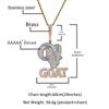 Goat Animal Niche Design Pendant Men's Hip Hop Necklace Copper Copper Inlaid Zircon Necklace