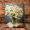 1pc Vintage Rustic Iron Framed White Daisy Floral Wall Art, Botanical Flower Iron Plaque, Farmhouse Iron Wall Decor