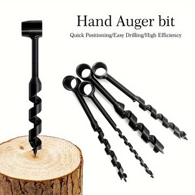 Outdoor Survival Handbohrer Kohlenstoffstahl Manueller Schneckenbohrer Manueller Überlebensbohrer Selbstschneidendes Holzstanzwerkzeug