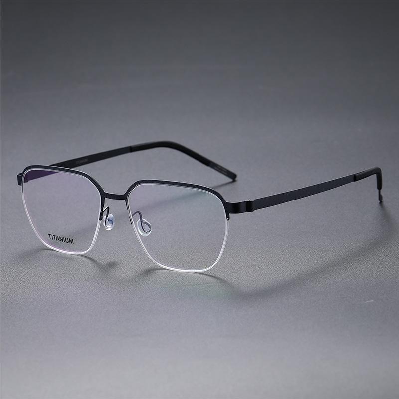 Women s Pure Titanium Half-Frame Myopia Glasses 7423 - Trendy and Lightweight Eyeglass Frame