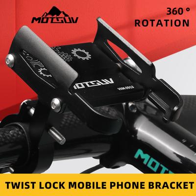 Bike Phone Holder 360° Bicycle Phone Holder Adjustable Non-Slip Shockproof Universal Aluminum Alloy MTB Bikes Motorcycles Phone