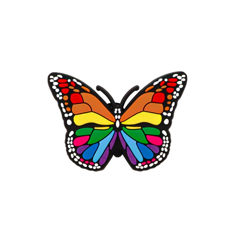 New 1PCS Butterfly Shoe Charms Summer Shoes Decorations Jeans for Girl Boy Designer Women Shoes Accessories for Shoes Charm Pins