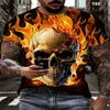 New Men's Horror Skull Print T-Shirt 3D  O-Neck Short Sleeve Fashion Oversized T-Shirts Men's Summer Street Clothing