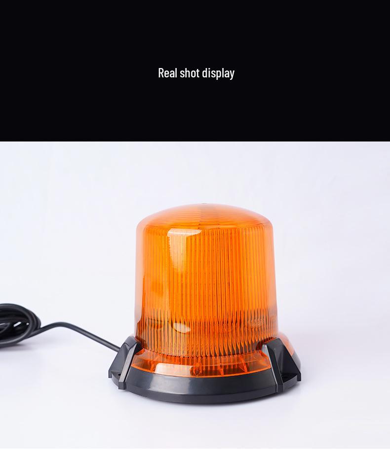 LED Warning Strobe Light: Round, Magnetic Mount, Car Charger, Ideal for Forklifts & School Bus Traffic Safety
