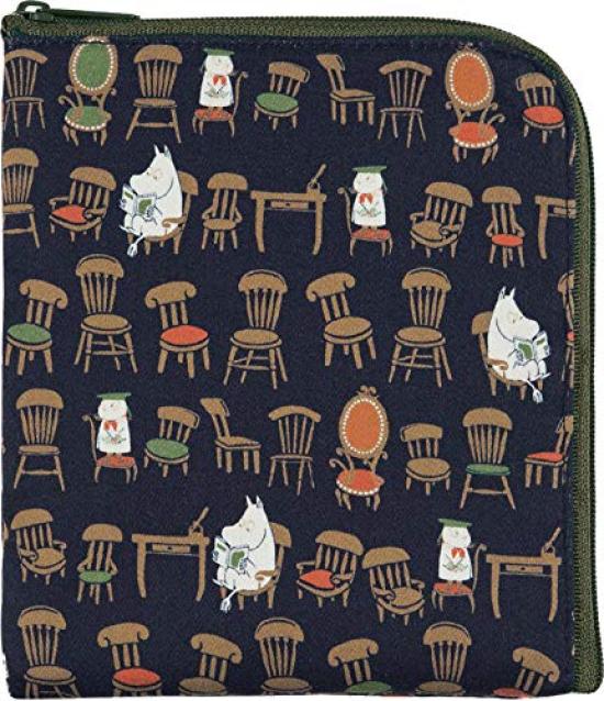 Miyamoto Towel Made in Japan Flat Mini Moomin x x 1 cm (Miyamoto) Pouch, Chair, Navy, 13.5 15.5