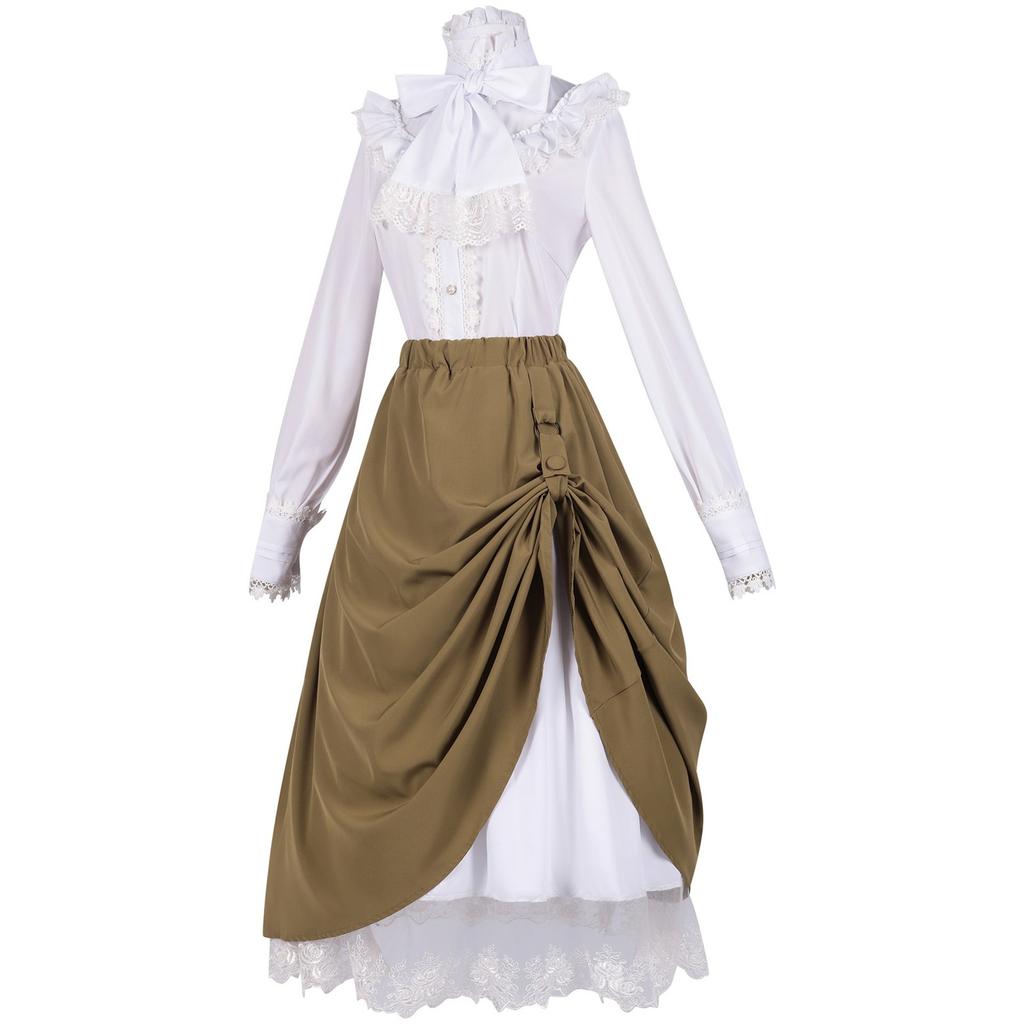 Women's Solid Colour Vintage Court Corset Cos Dresses