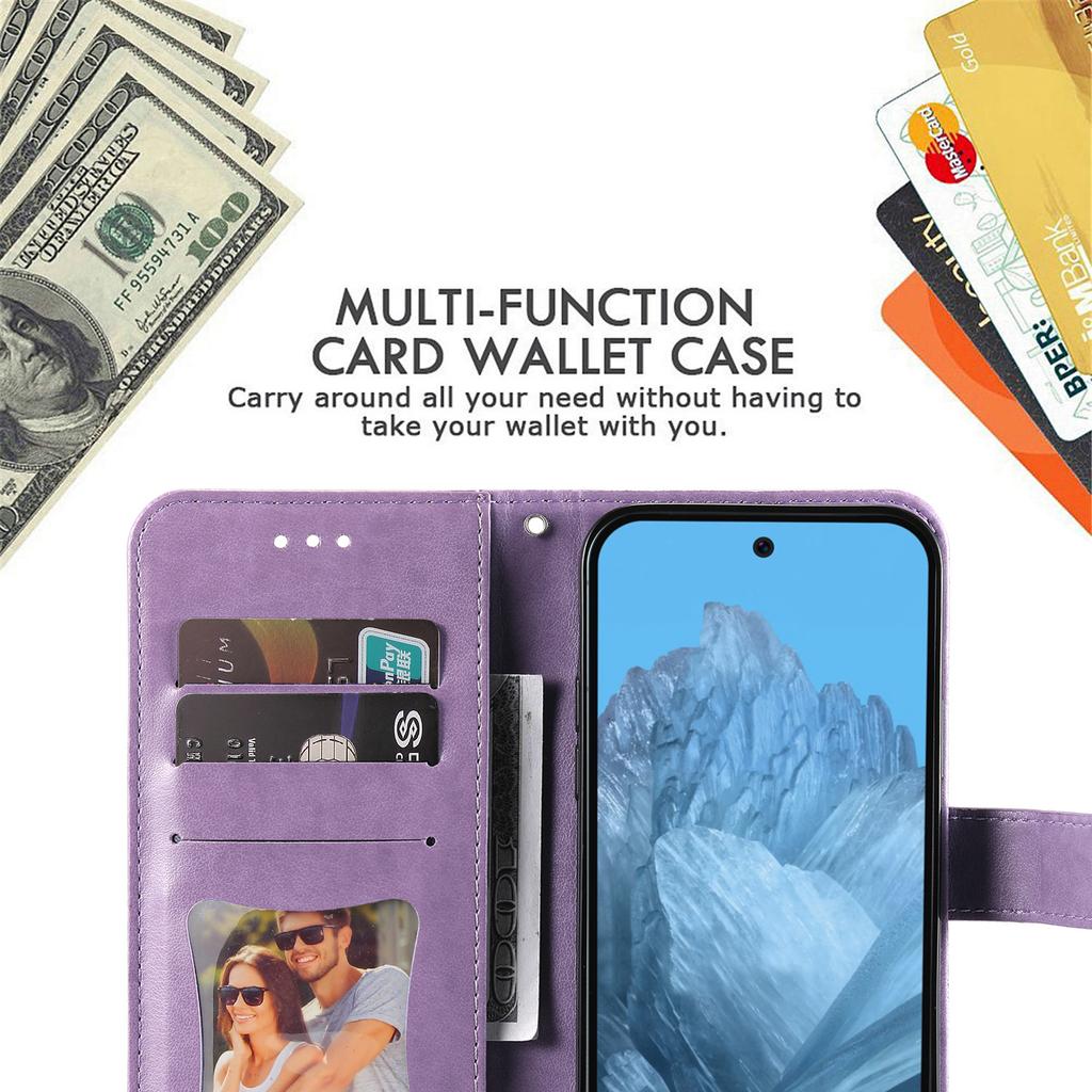 For Google Pixel 10 Pro/Pixel 10/Pixel 9/Pixel 9 Pro Case Floral Pattern PU Leather Wallet Stand Phone Cover