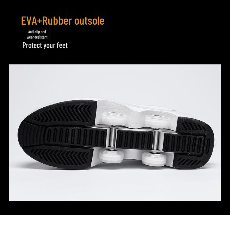 Roller Shoes with Wheels: Parent-Child Transformable Skating Shoes for Men, Women, and Children with Inline Skating and Night Glow Features.