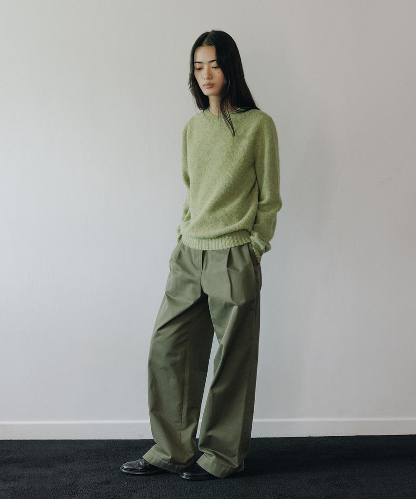 BLANKROOM Shaggy Dog Crew Neck_Avocado