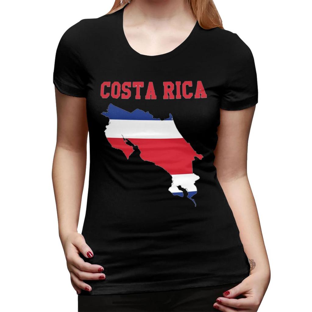T-shirt Grafica Bandiera Costa Rica da Donna Girocollo Streetwear T-shirt da Donna Manica Corta Abbigliamento Estivo Top