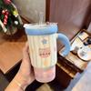 High-value Straw Cup with Lid Ceramic Mug Large-capacity Water Cup Girls Home Birthday Gift Souvenir