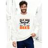 Men's Never Underestimate An Old Man With His Bees Pattern Casual Round Neck Sweatshirt, Plus Size.