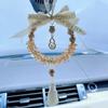 Fulu Gourd Shaped Artificial Crystal Car Pendant Rearview Mirror Hanging Tassel Decor For Women