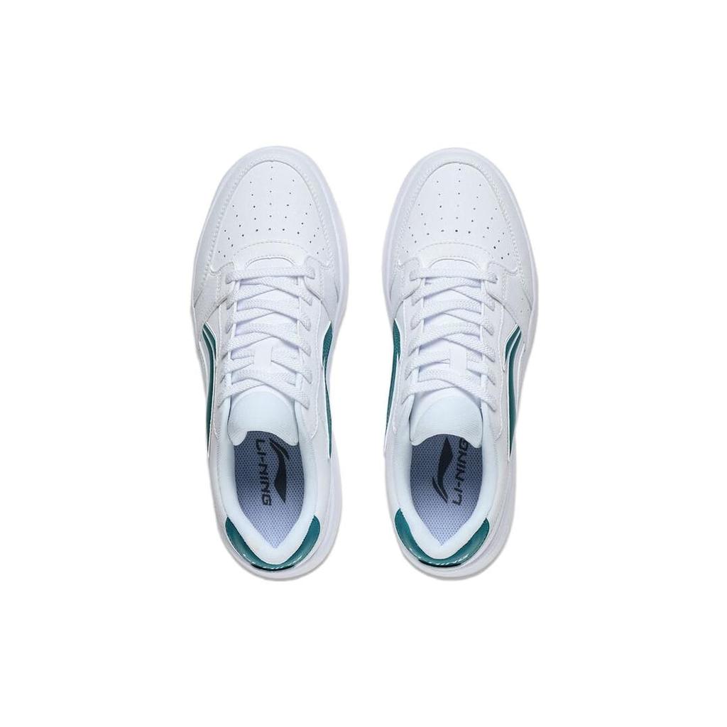 Li Ning Sycee Slip Resistant Cushioning Abrasion Resistant Low top Skateboard Shoes Men's White Green AGCT339-1