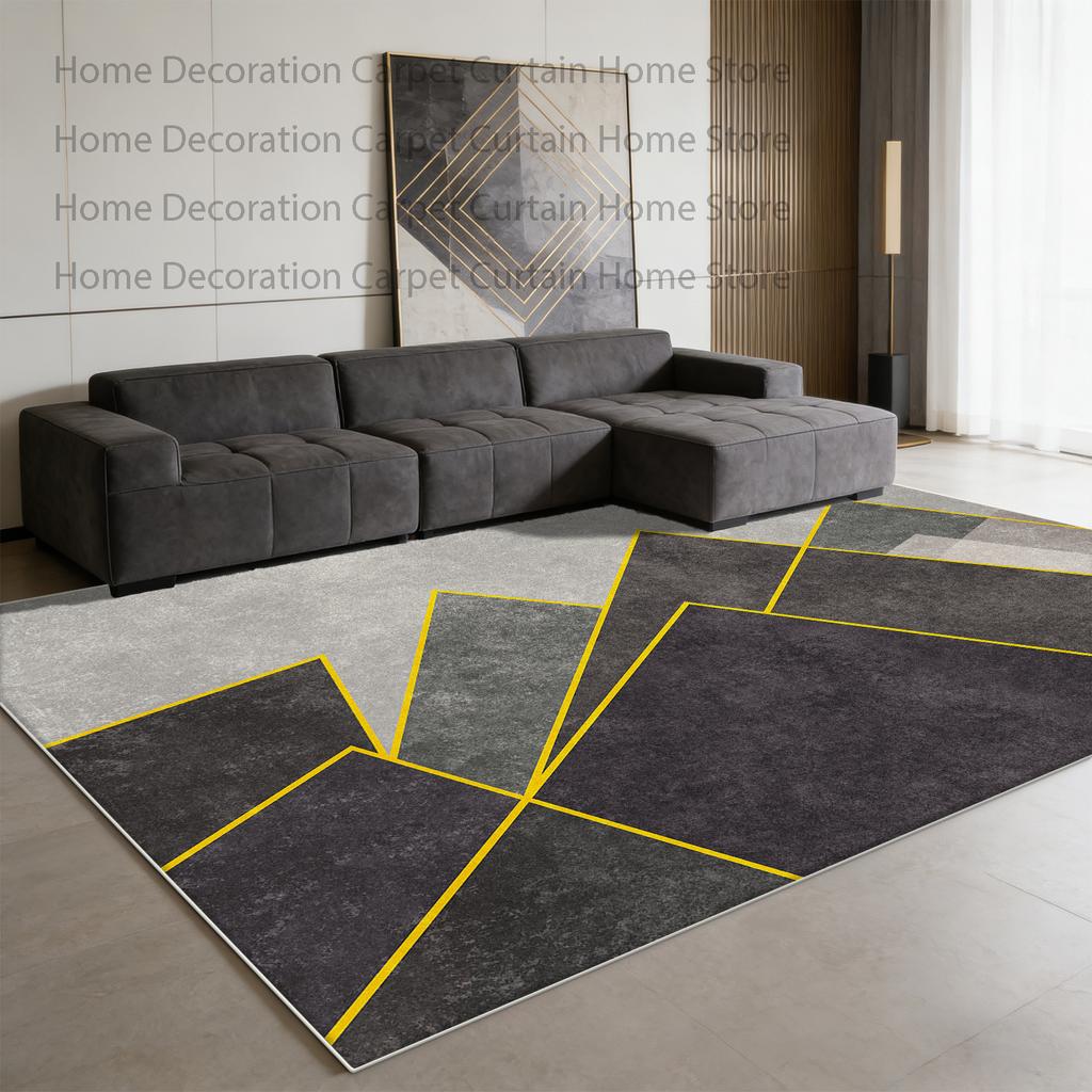 Simple Geometric Carpet Light Luxury Living Room Decor Modern Lounge Study Rugs Washable Antiskid Bedside Floor Mats Large Size