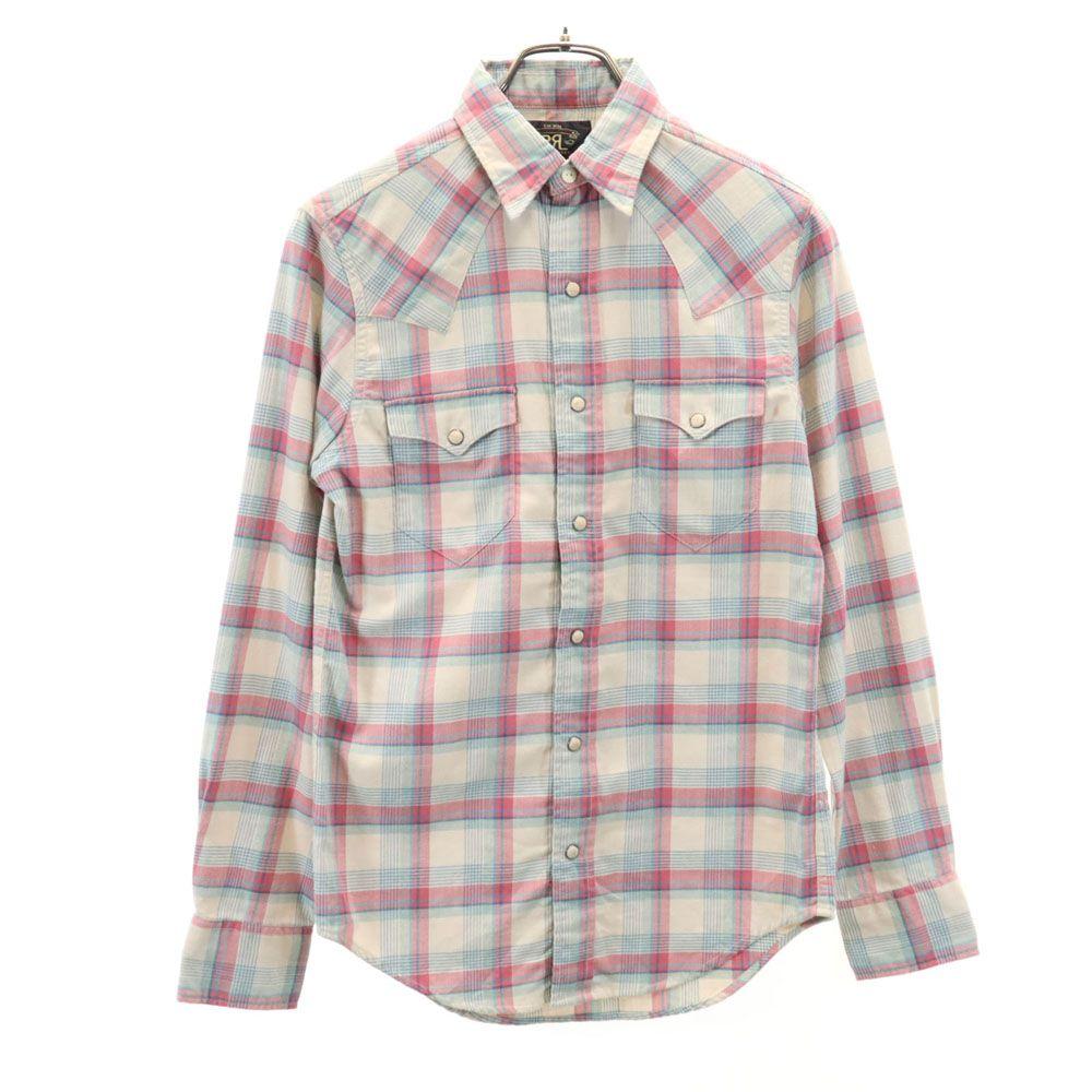 RRL Check Pattern Long Sleeve Western Shirt XS Beige and Others Men's Used
