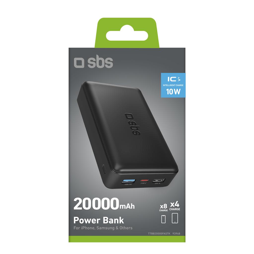 Powerbank 20000 Mah Usb-A Usb-C - Black