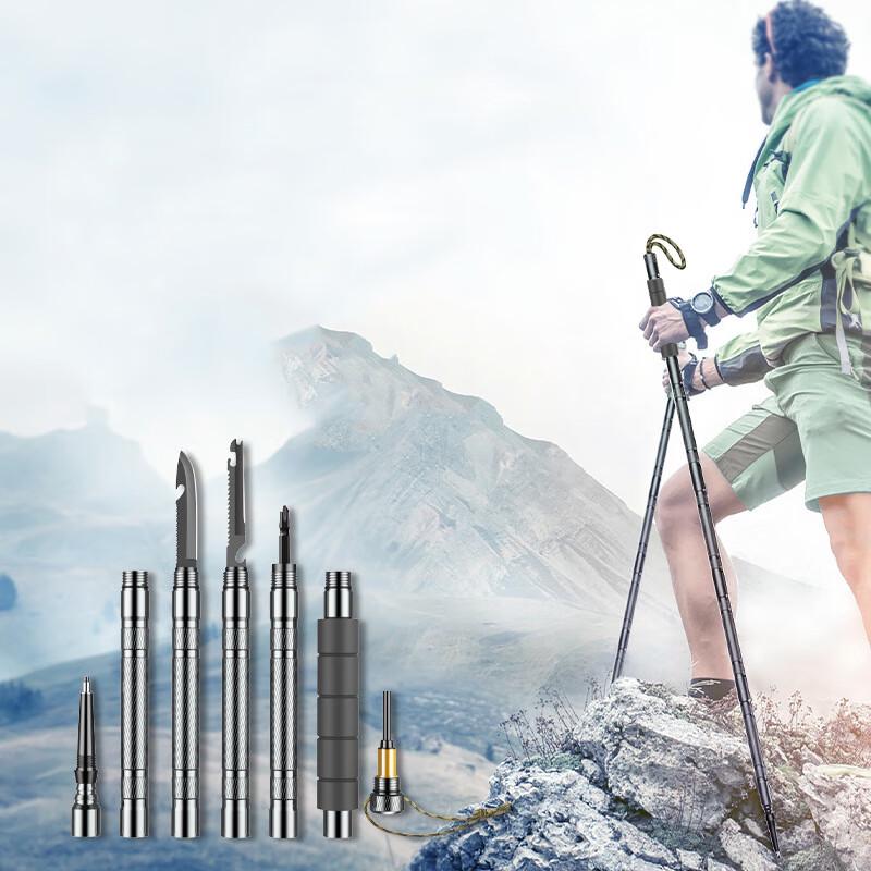 Multi-functional Folding Aluminum Trekking Pole