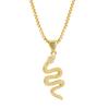 European and American Jewelry Creative Fashion Snake Pendant Necklace, Punk Style Zircon Inlaid Necklace