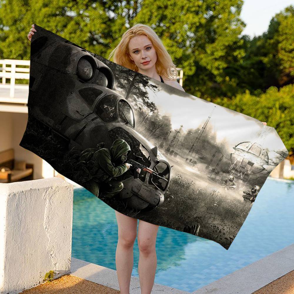 Hot Game S-STALKER Microfiber Printed Beach Towel Mountain Climbing Yoga Beach Swimming Running Absorbent Soft Towel