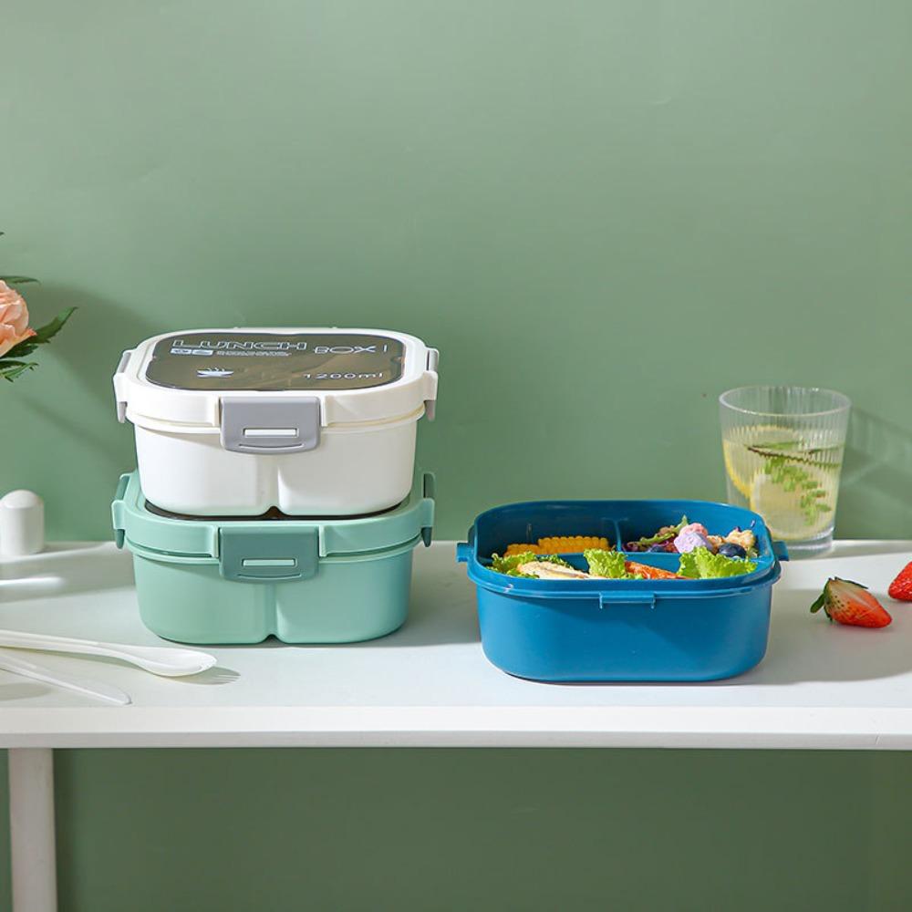 

Three Grid Portable Lunch Containers Microwaveable Silicone Lunch Bowl Birthday Gift