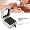 Nail Drill Bits Storage Box 25 Holes Transparent Clamshell Lock Design Dustproof Nail Drill Bits Desktop Container