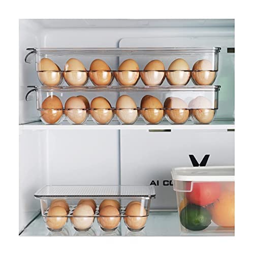 Egg Storage Case for Refrigerators, Egg Case, Egg Holder, Transparent Egg Container with Removable Lid for Ideal Storage of 12 Eggs