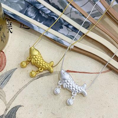 Koi Necklace, Lucky Chinese Style Accessories, Light Luxury and High-end Neck Accessories, Good Luck and Continuous Collarbone Chain