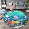 Cartoon SpongeBob Schwammkopf Druck Runder Teppich für Wohnzimmer Schlafzimmer Tisch und Stuhl Sofa Heimdekoration Bereichsteppich Luxuriöses Geschenk