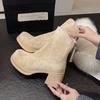 Fashion Hot Selling 2025 New Vintage Women Trouser Legs Boots Removable Belt Buckle Autumn Shoes Thick Heel Ladies Elegant Long Booties