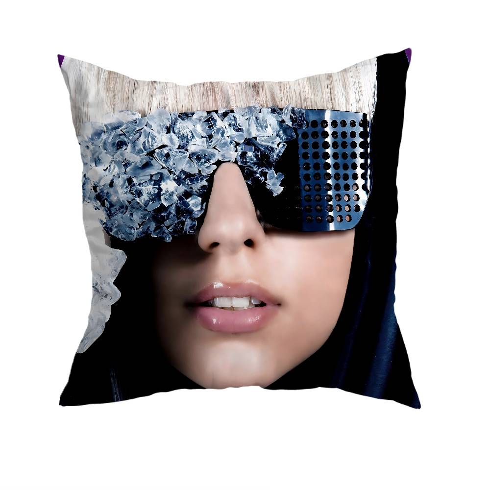 LLady Gaga Pillow Case Antidustmite Pillowcase Invisible zipper silky short plush Sofa cushion cover